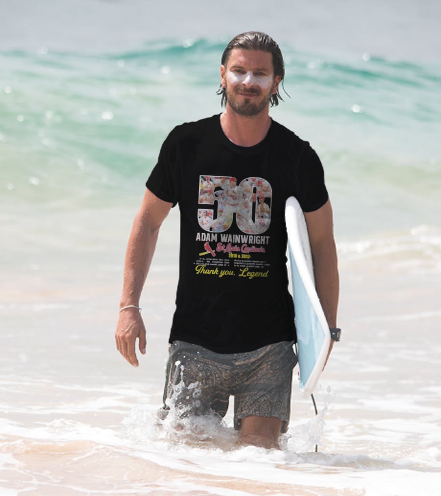 Adam Wainwright St Louis Cardinals 2010 2012 50 Thank You Legend T-Shirt