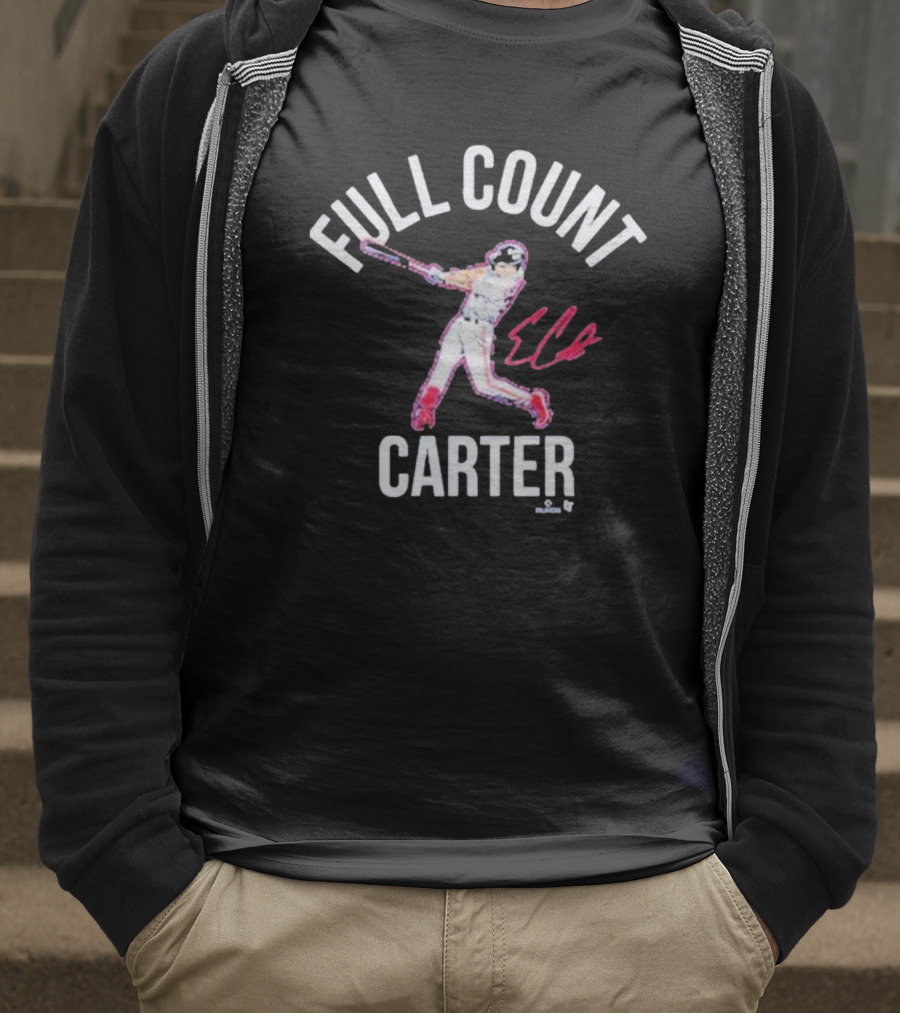 Full Count Carter Breakingt Evan Carter Baseball Player Signature T-Shirt