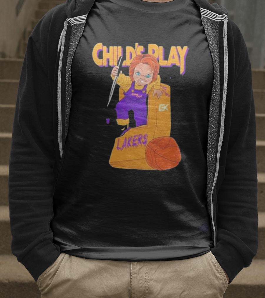 Child's Play Los Angeles Lakers Chucky Basketball Box T-Shirt