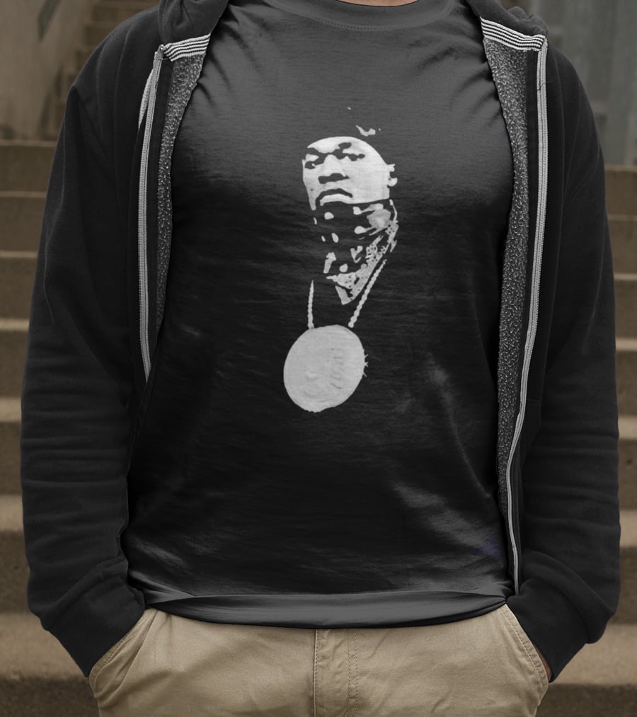 Drake Ibashar Bandana Portrait With Large Medal Necklace T-Shirt