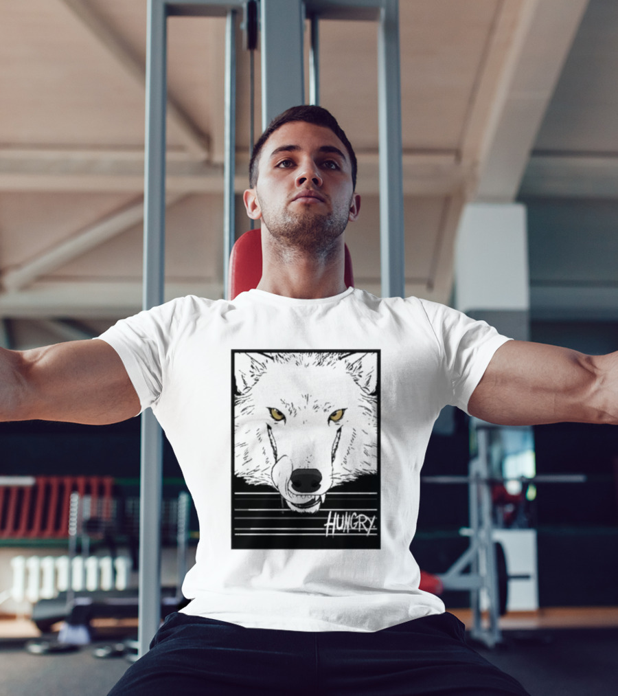 Sloshdog Hungry Wolf Face Yellow Eyes T-Shirt