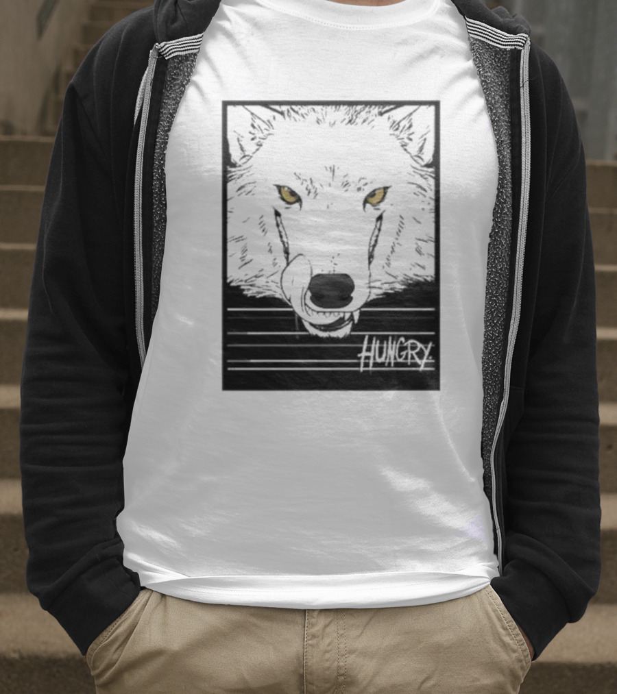 Sloshdog Hungry Wolf Face Yellow Eyes T-Shirt