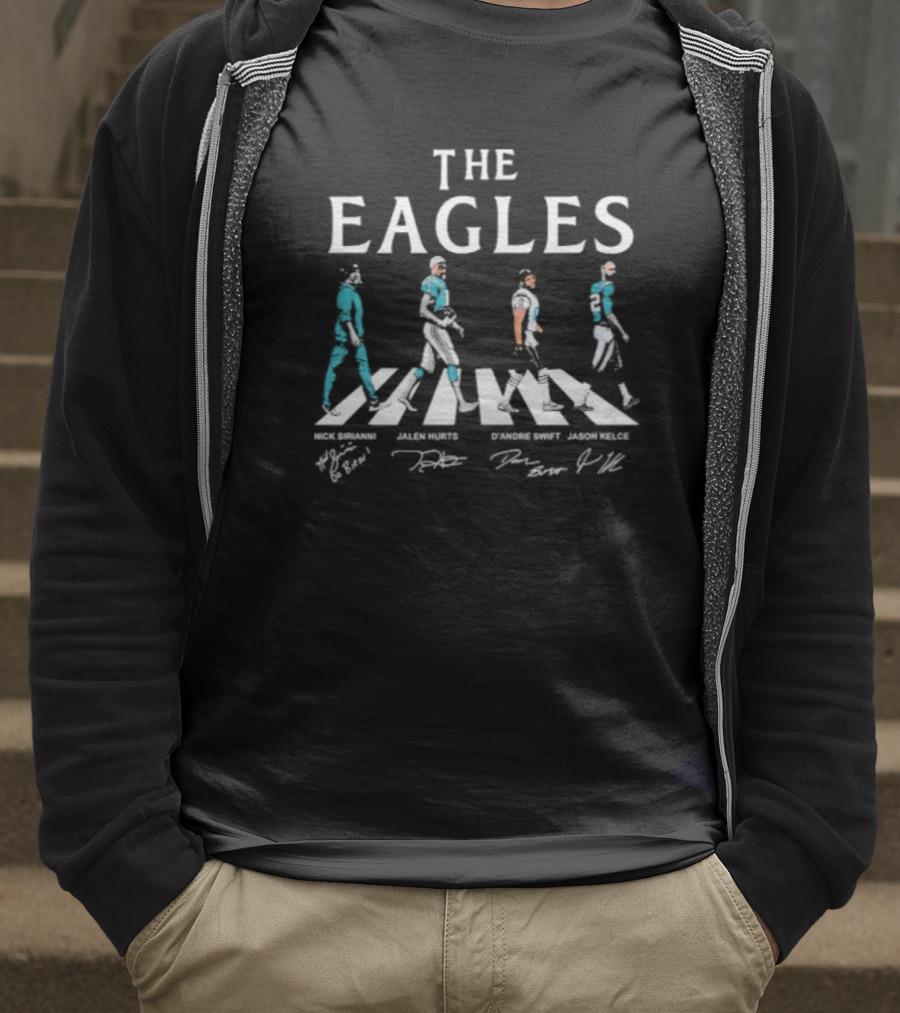 Eagles Abbey Road Nick Sirianni Jalen Hurts D'Andre Swift Jason Kelce T-Shirt