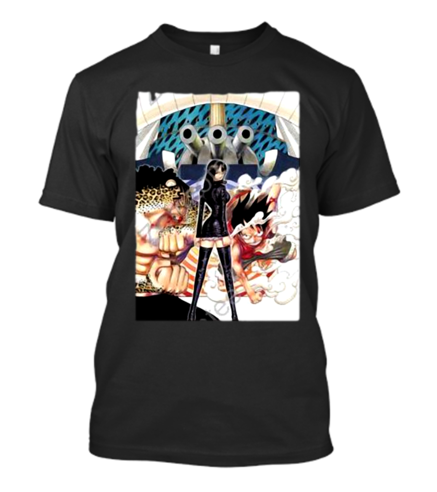 Geo Aw Enies Lobby Arc Animes Luffy Robin Lucci Cannon T-Shirt