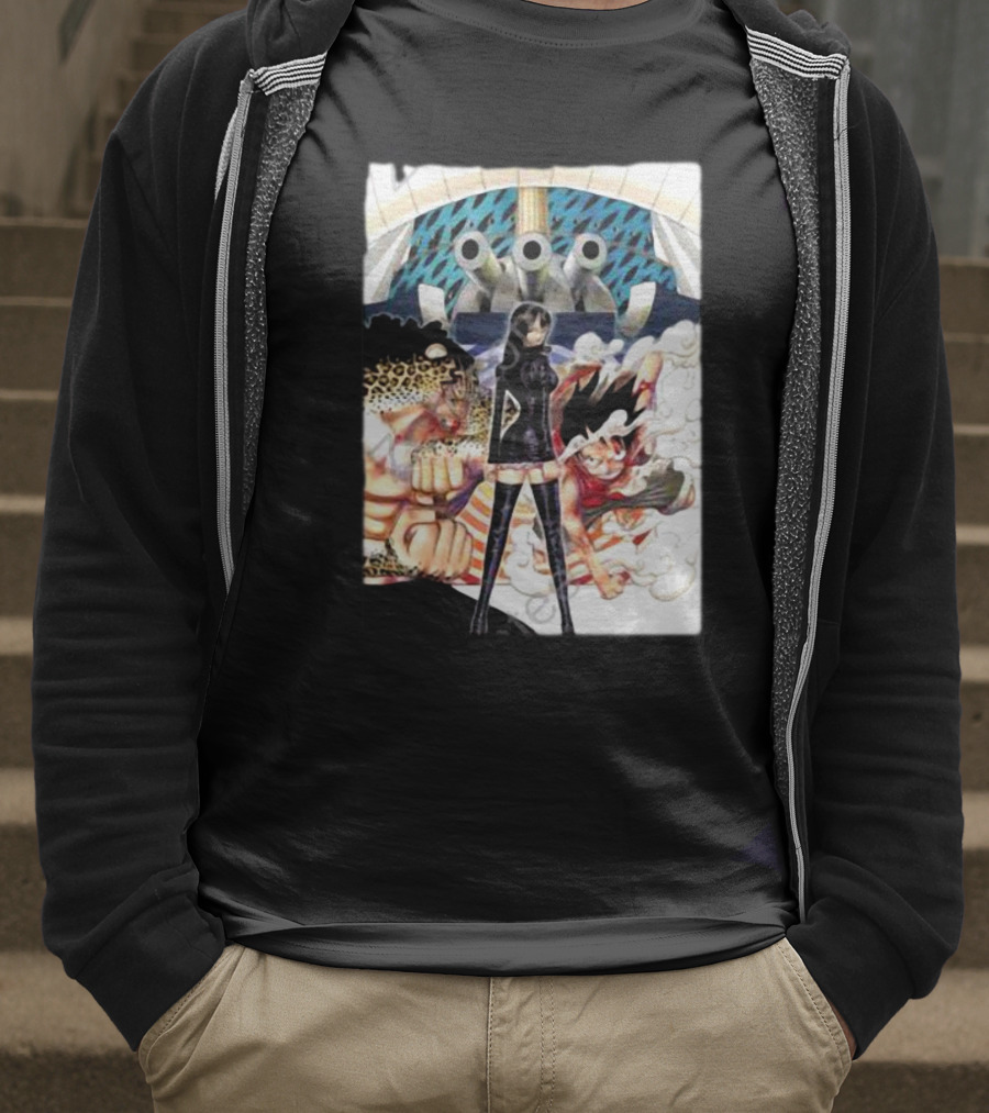 Geo Aw Enies Lobby Arc Animes Luffy Robin Lucci Cannon T-Shirt