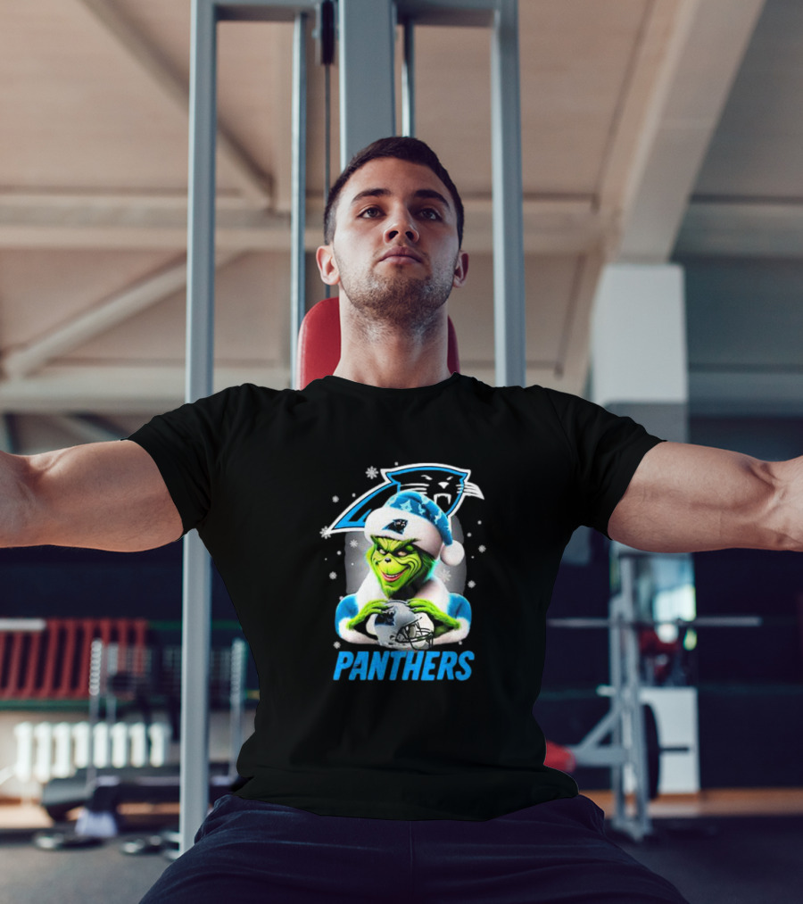 Santa Grinch Carolina Panthers Merry Christmas T-Shirt