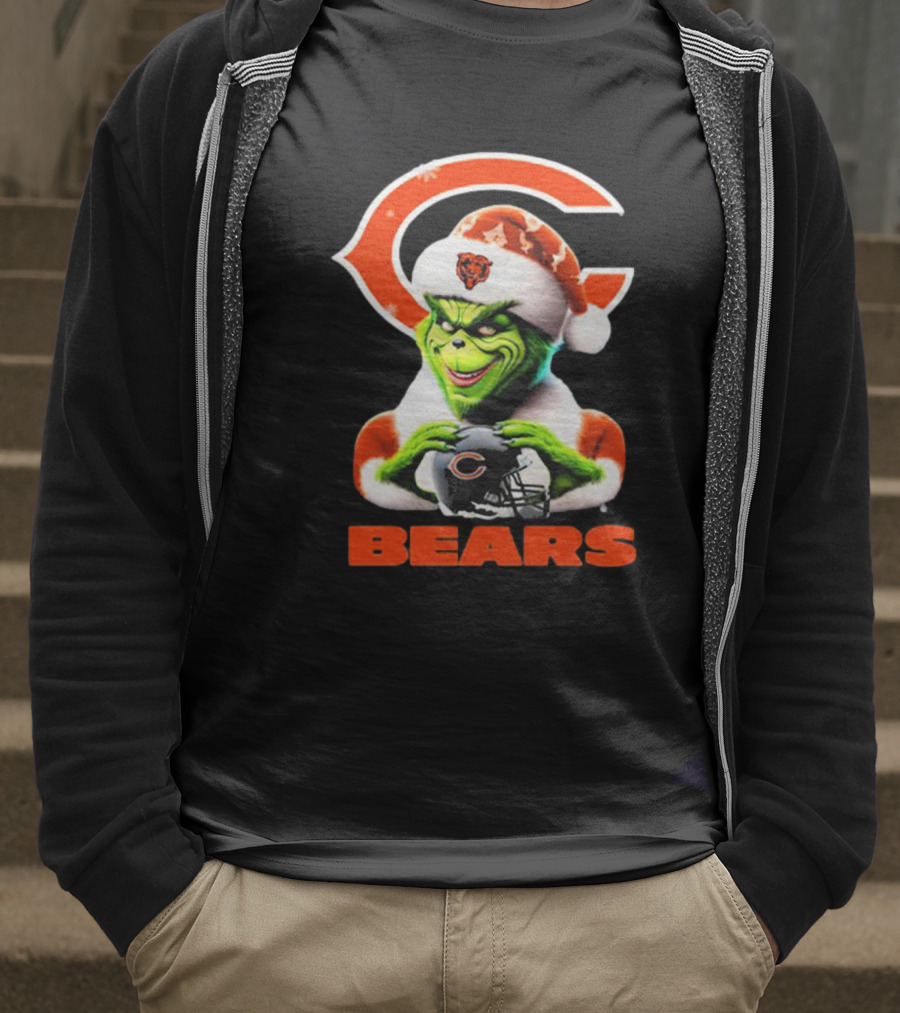Santa Grinch Bears Merry Christmas Love Chicago Bears T-Shirt