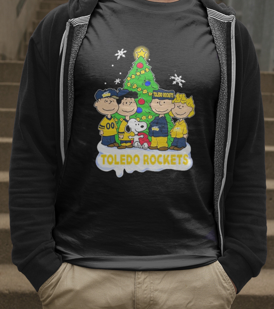 Peanuts Characters Toledo Rockets Christmas Tree T-Shirt