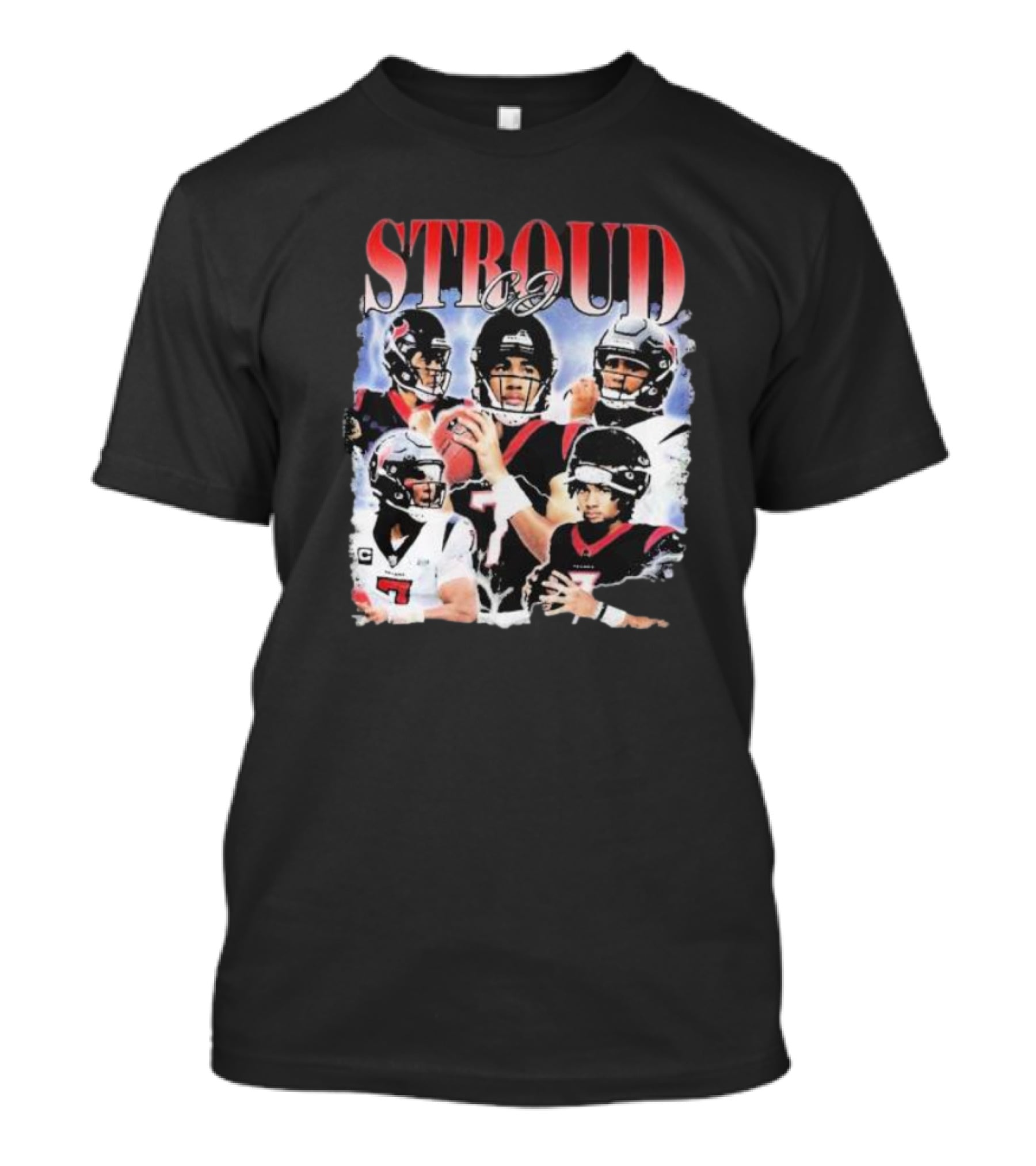 Stroud CJ Football 90s Style Houston NFL Quarterback Vintage Images T-Shirt