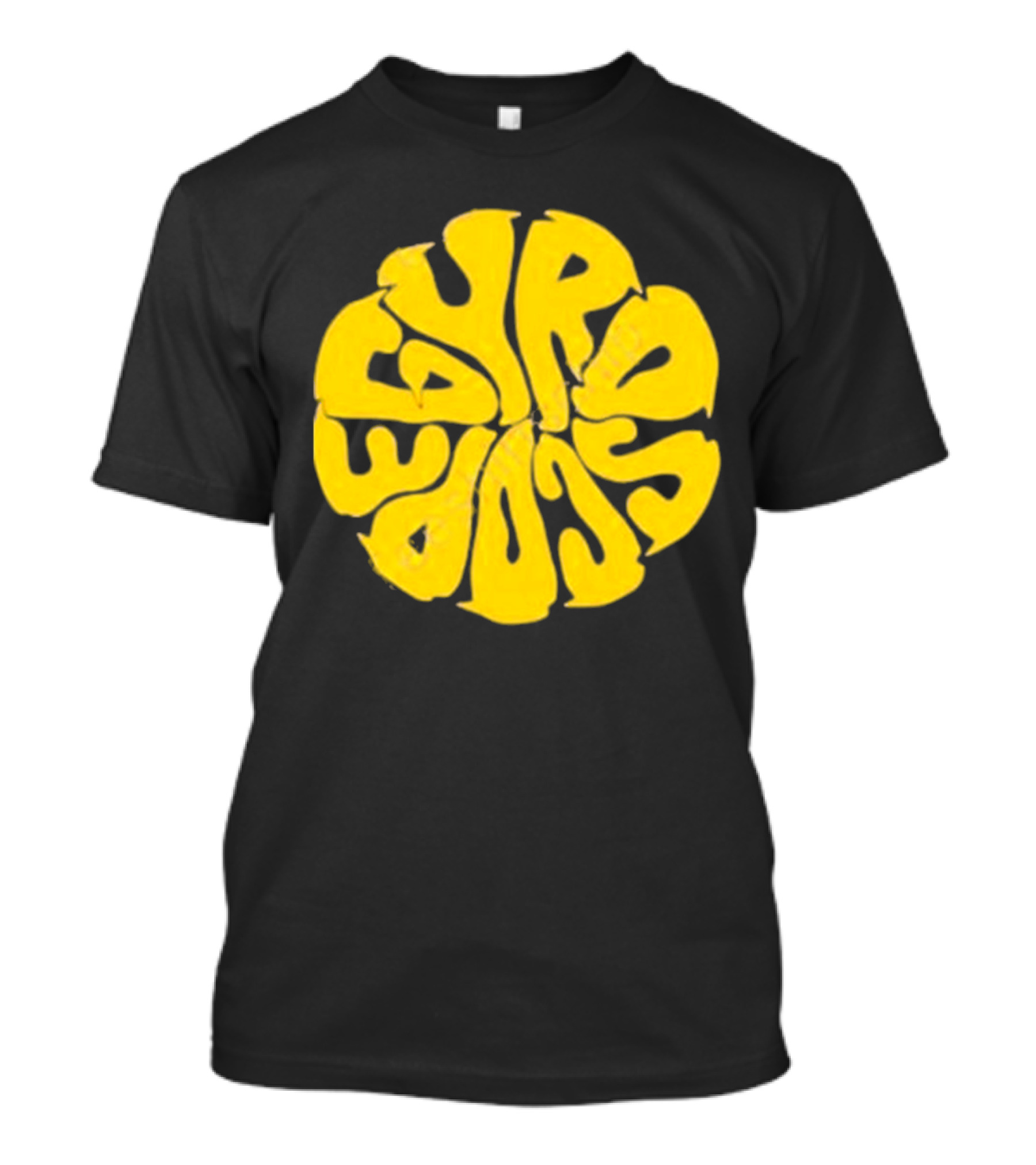 Gyroscope Liquid Logo Yellow Circular Text T-Shirt