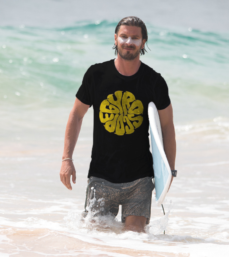 Gyroscope Liquid Logo Yellow Circular Text T-Shirt