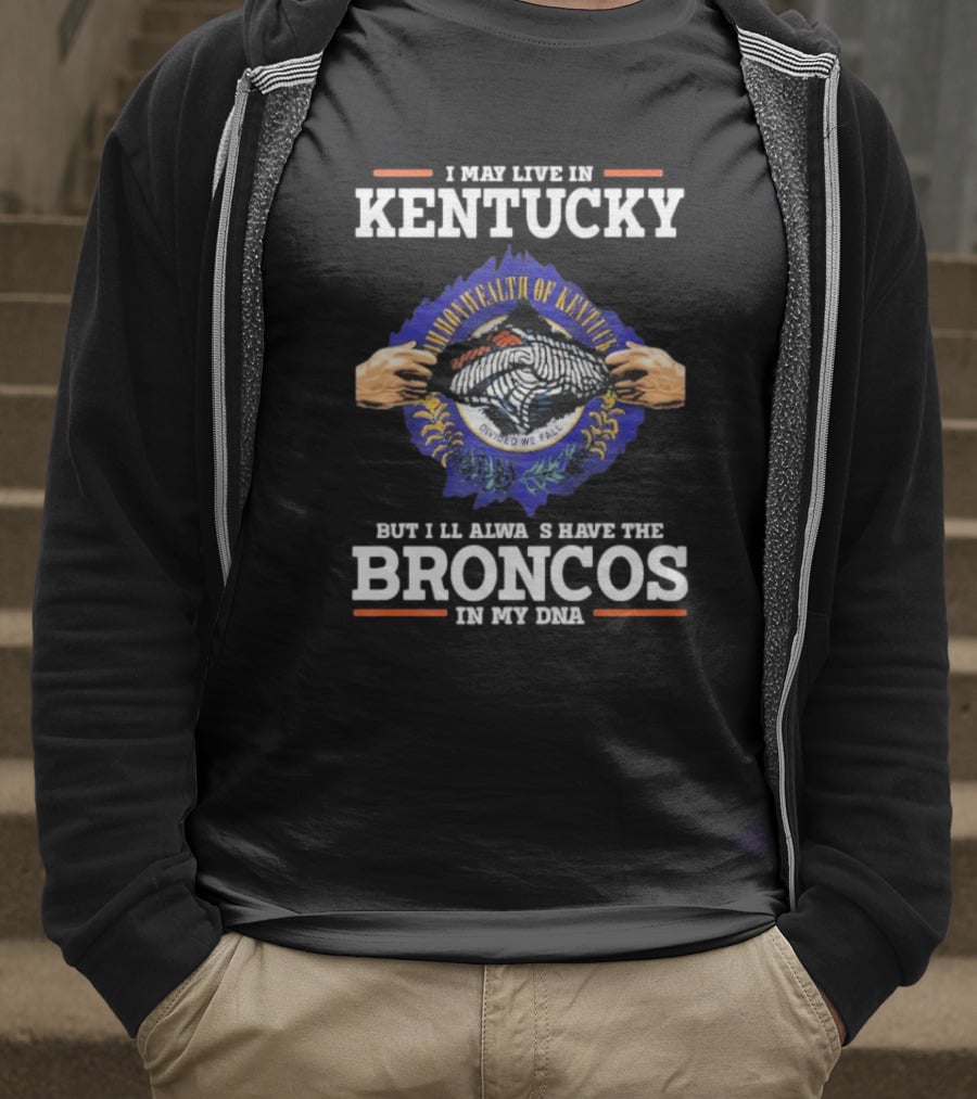 Kentucky Roots With Broncos DNA Pride Featuring Commonwealth Emblem T-Shirt