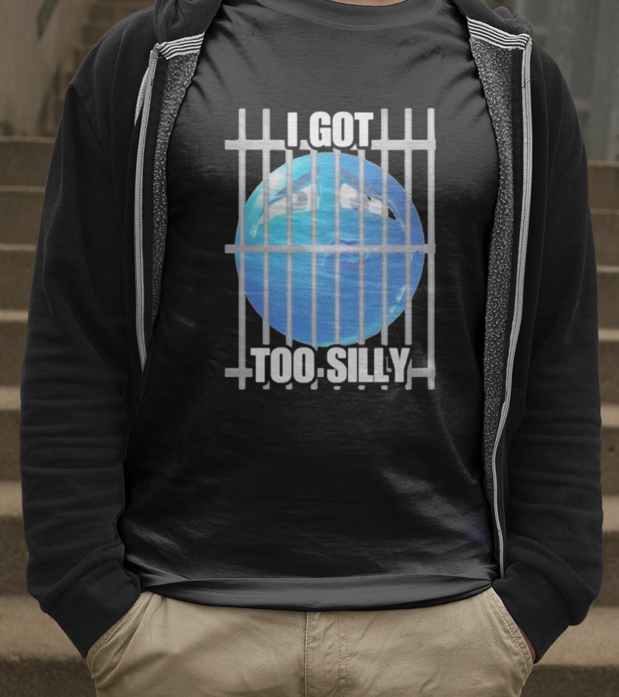 I Got Too Silly Blue Emoji Behind Bars T-Shirt