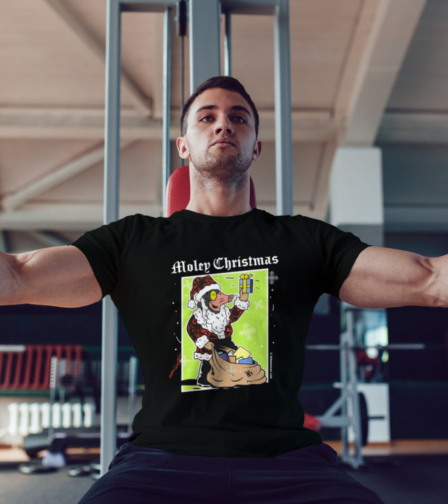 Moley Christmas Santa Mouse Holiday Present T-Shirt