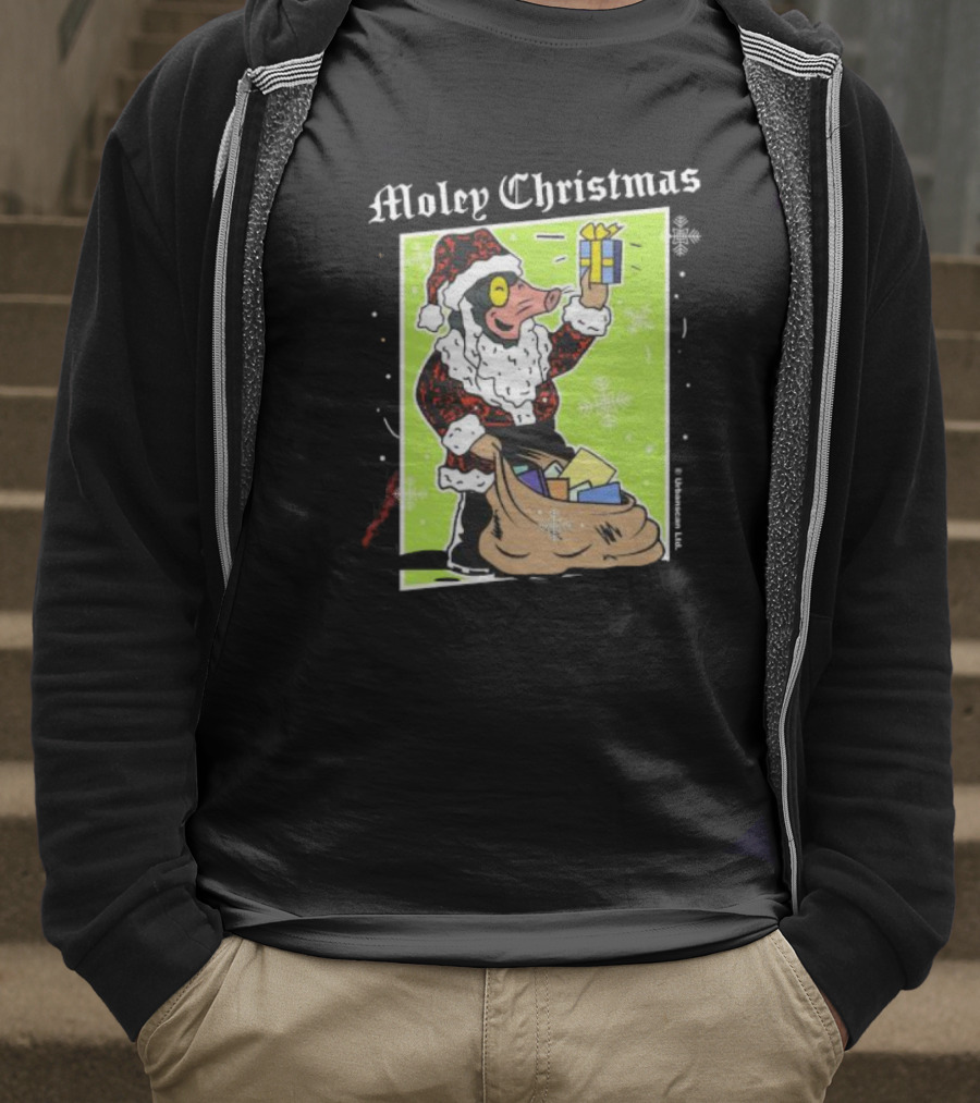 Moley Christmas Santa Mouse Holiday Present T-Shirt