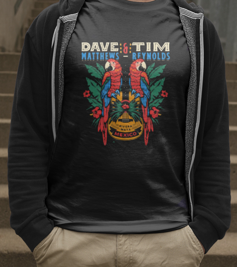 Dave Matthews Tim Reynolds Riviera Maya Mexico Parrot Guitar Jan 23-26 2025 T-Shirt