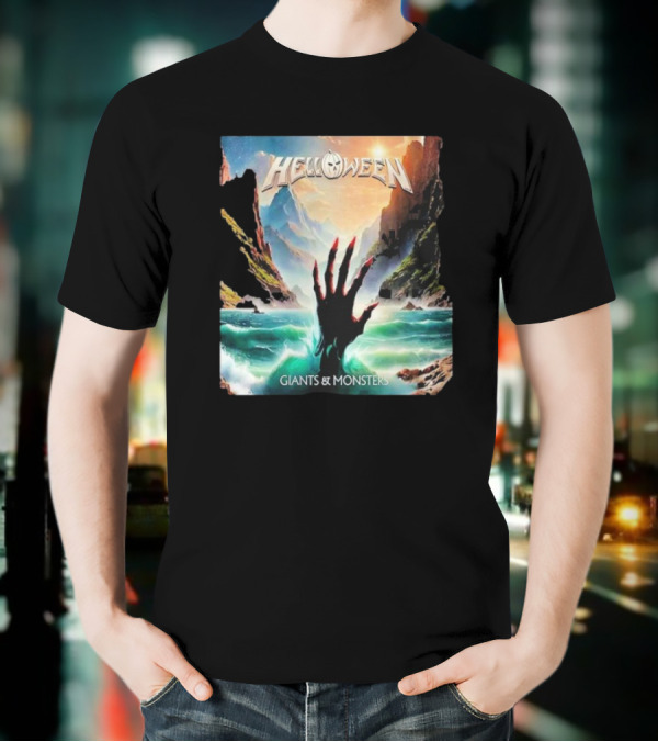 Helloween Giants & Monsters Album Art With Raising Hand In Ocean Released August 29th 2025 T-Shirt