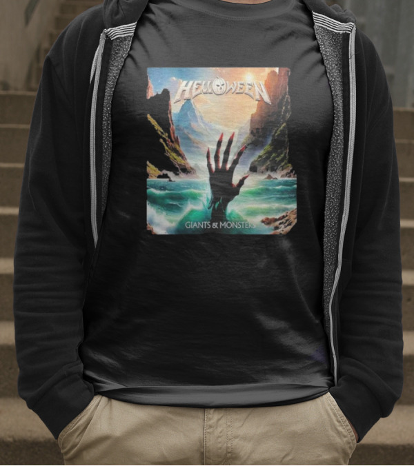 Helloween Giants & Monsters Album Art With Raising Hand In Ocean Released August 29th 2025 T-Shirt