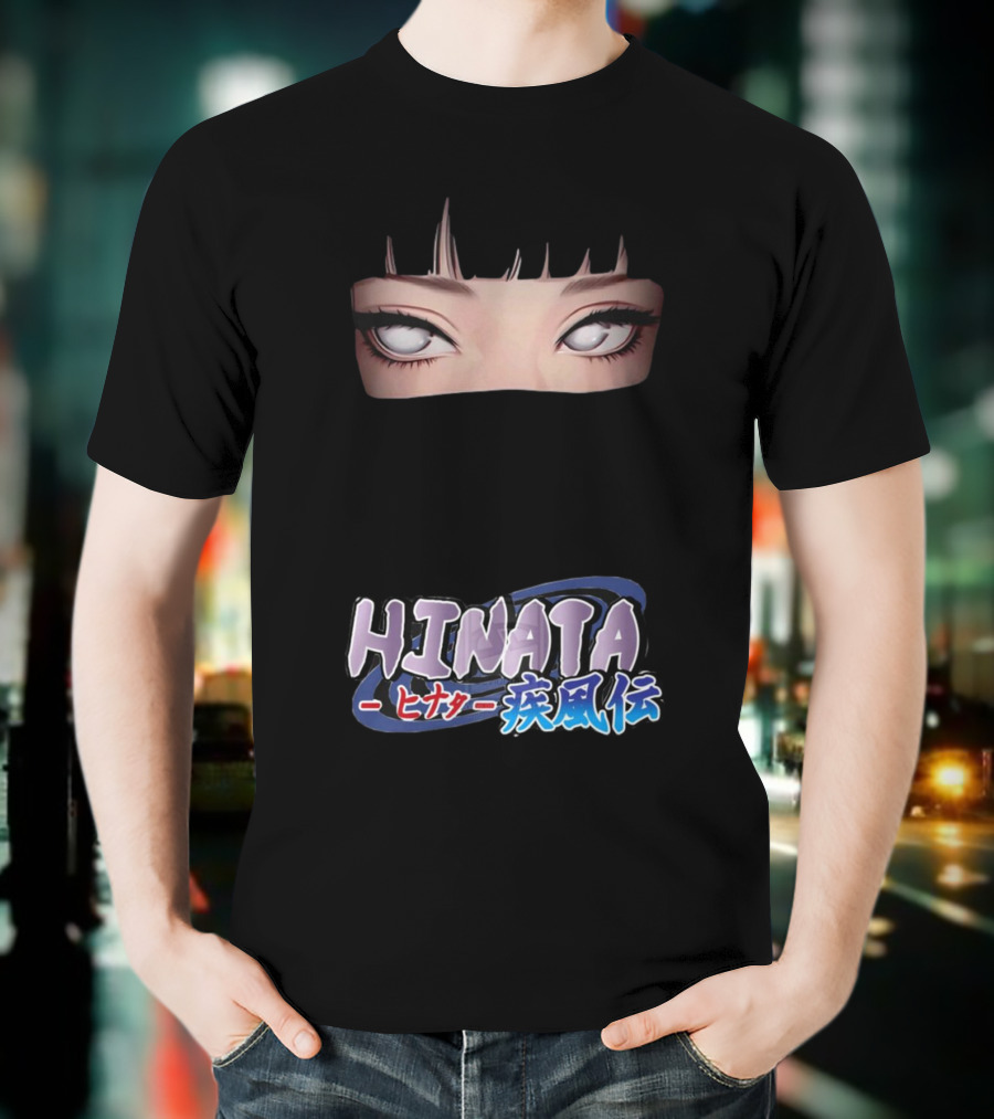 Hinata Hyuga Eyes Japanese Text Anime Style T-Shirt