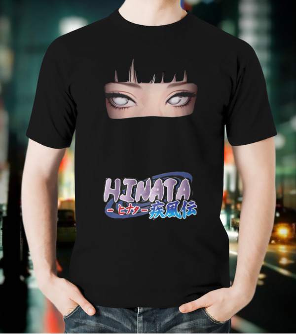 Hinata Hyuga Eyes Japanese Text Anime Style T-Shirt