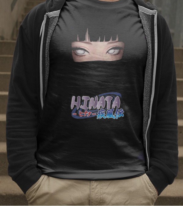 Hinata Hyuga Eyes Japanese Text Anime Style T-Shirt
