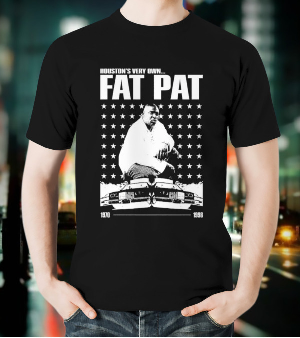 Houston’s Very Own Fat Pat 1970-1998 Featuring Star Pattern And Car Graphics T-Shirt