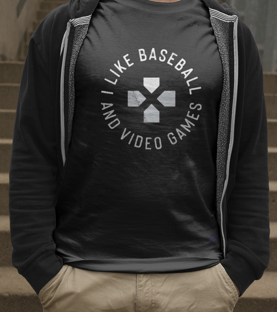 I Like Baseball And Video Games Controller Buttons T-Shirt