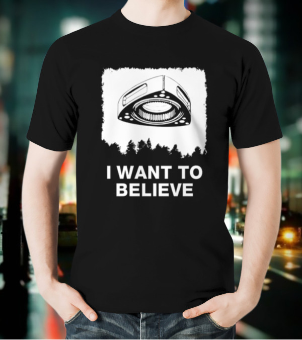 I Want To Believe Wankel Rotary Piston Engine UFO Theme T-Shirt