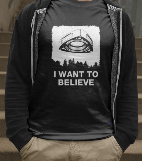 I Want To Believe Wankel Rotary Piston Engine UFO Theme T-Shirt