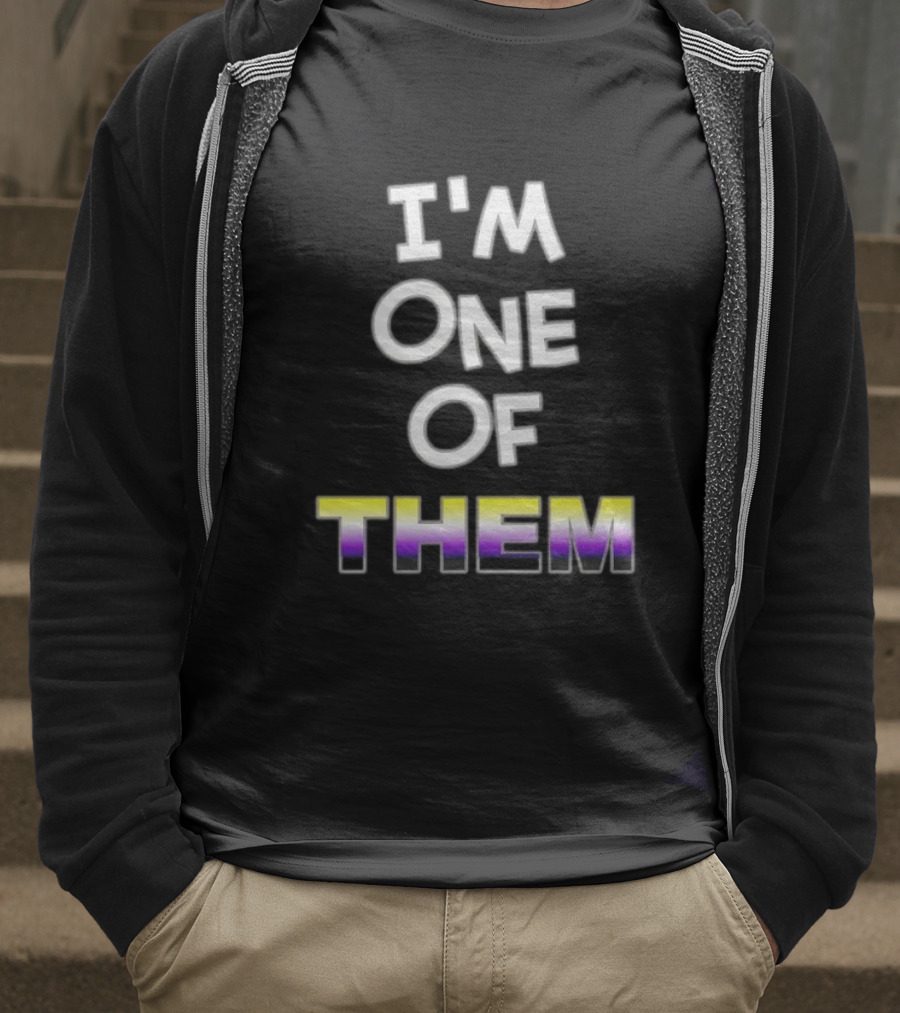 I'M One Of Them White Bold Text With Yellow Purple Gradient THEM T-Shirt
