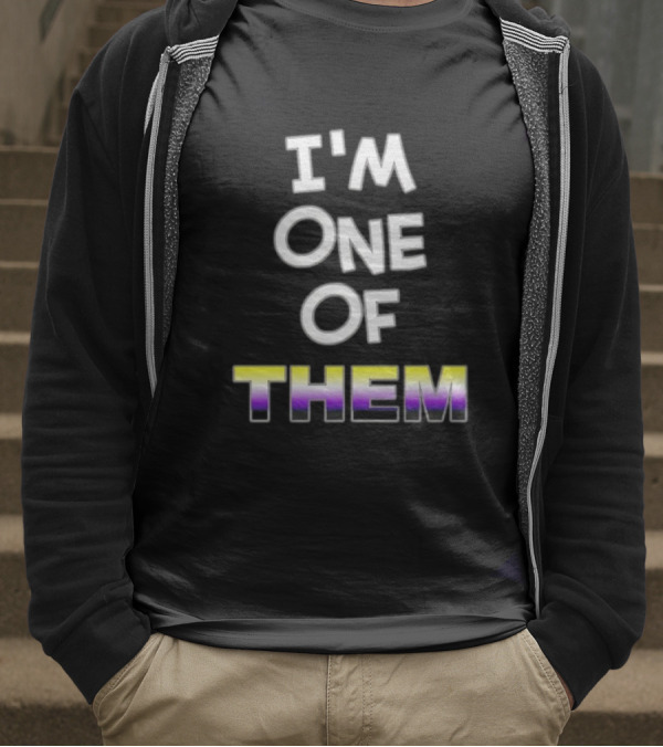 I'M One Of Them White Bold Text With Yellow Purple Gradient THEM T-Shirt