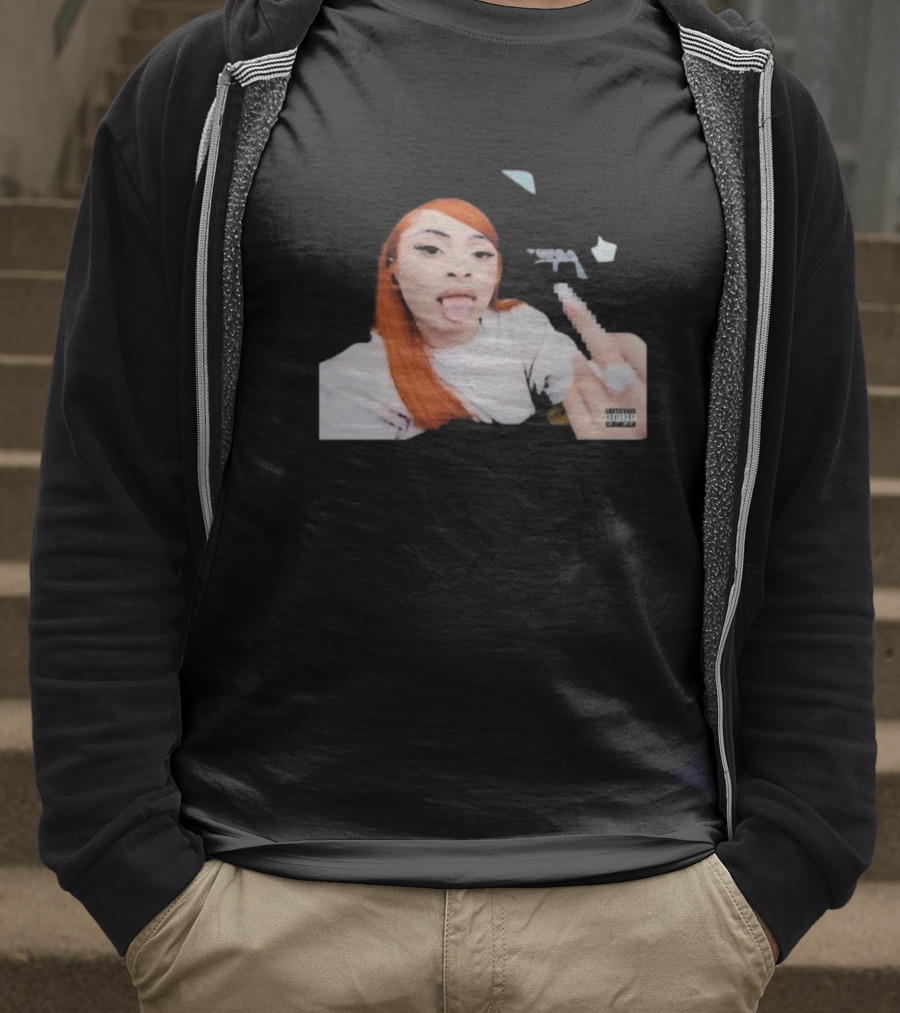 Ice Spice Tongue Out Middle Finger Iconic Gesture T-Shirt