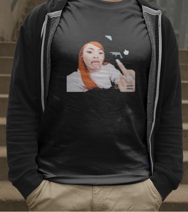Ice Spice Tongue Out Middle Finger Iconic Gesture T-Shirt