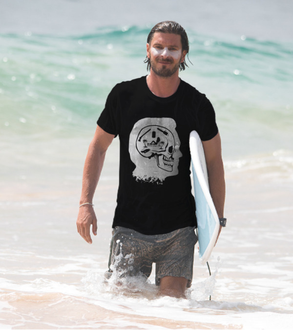 Jacksonville Skull With Palm Trees And Pyramid Inside Head Silhouette T-Shirt