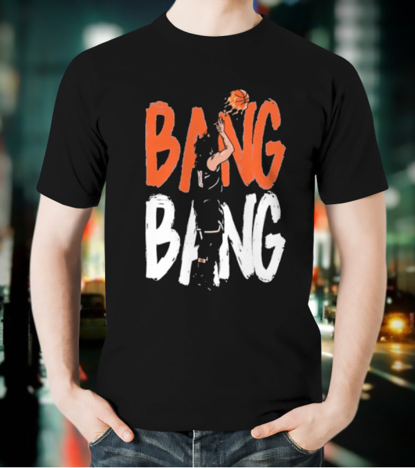 Jalen Brunson Basketball Bang Bang Orange White Combination T-Shirt