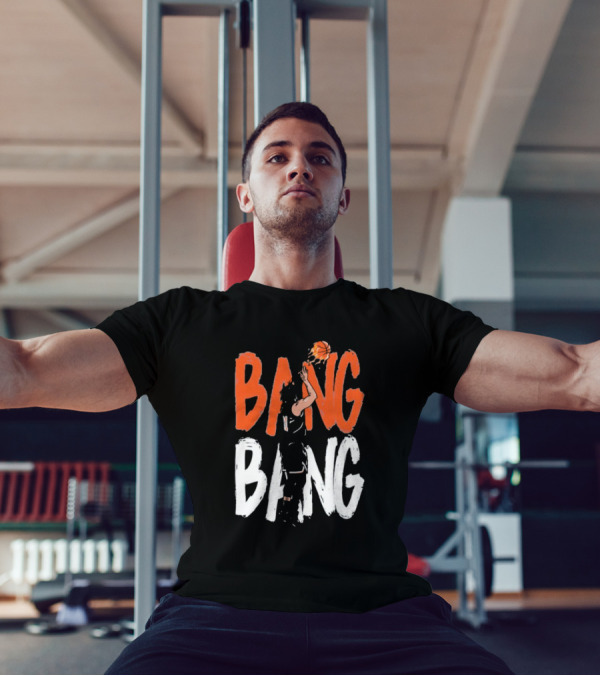 Jalen Brunson Basketball Bang Bang Orange White Combination T-Shirt