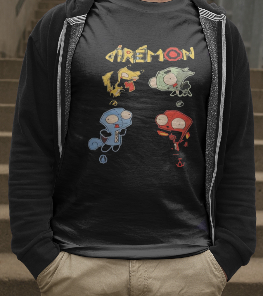 Giremon Invader Zim Characters With Colorful Transformations T-Shirt