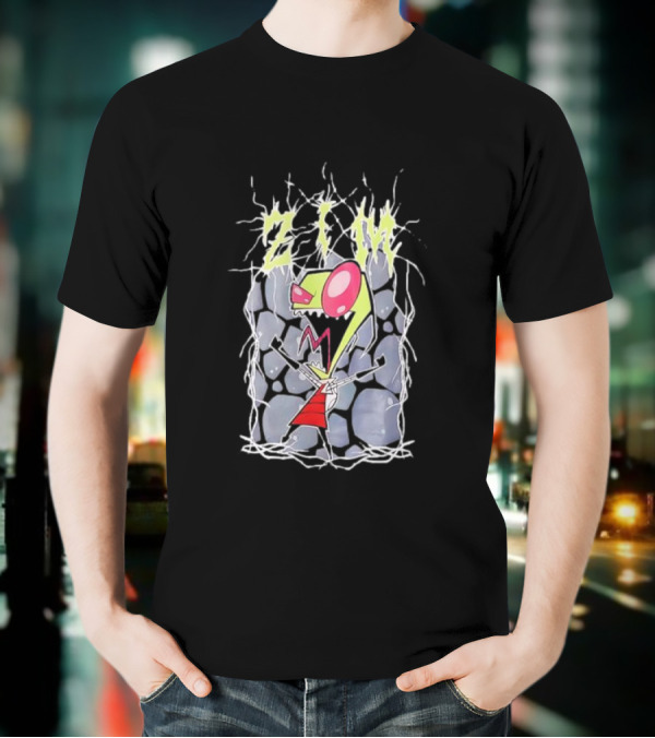 Invader Zim Rock Metal Spiky Zim Character Enthusiastic Expression T-Shirt