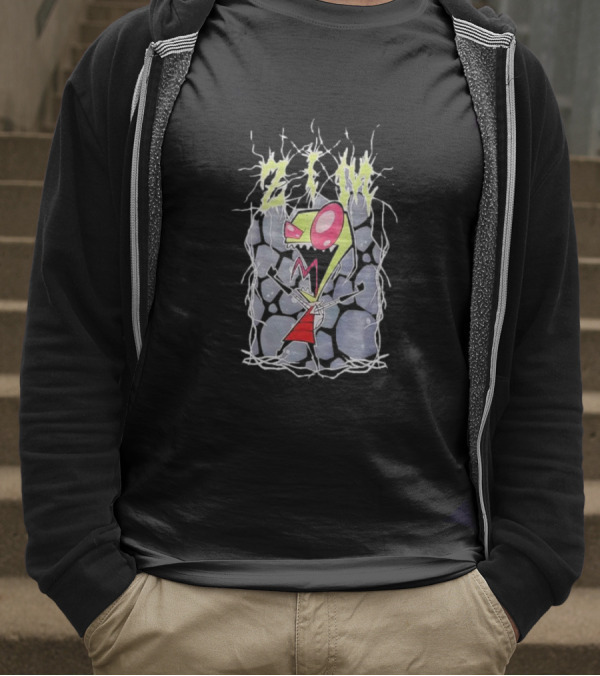 Invader Zim Rock Metal Spiky Zim Character Enthusiastic Expression T-Shirt