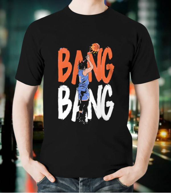 Jalen Brunson New York Knicks Bang Bang Basketball Player In Action T-Shirt