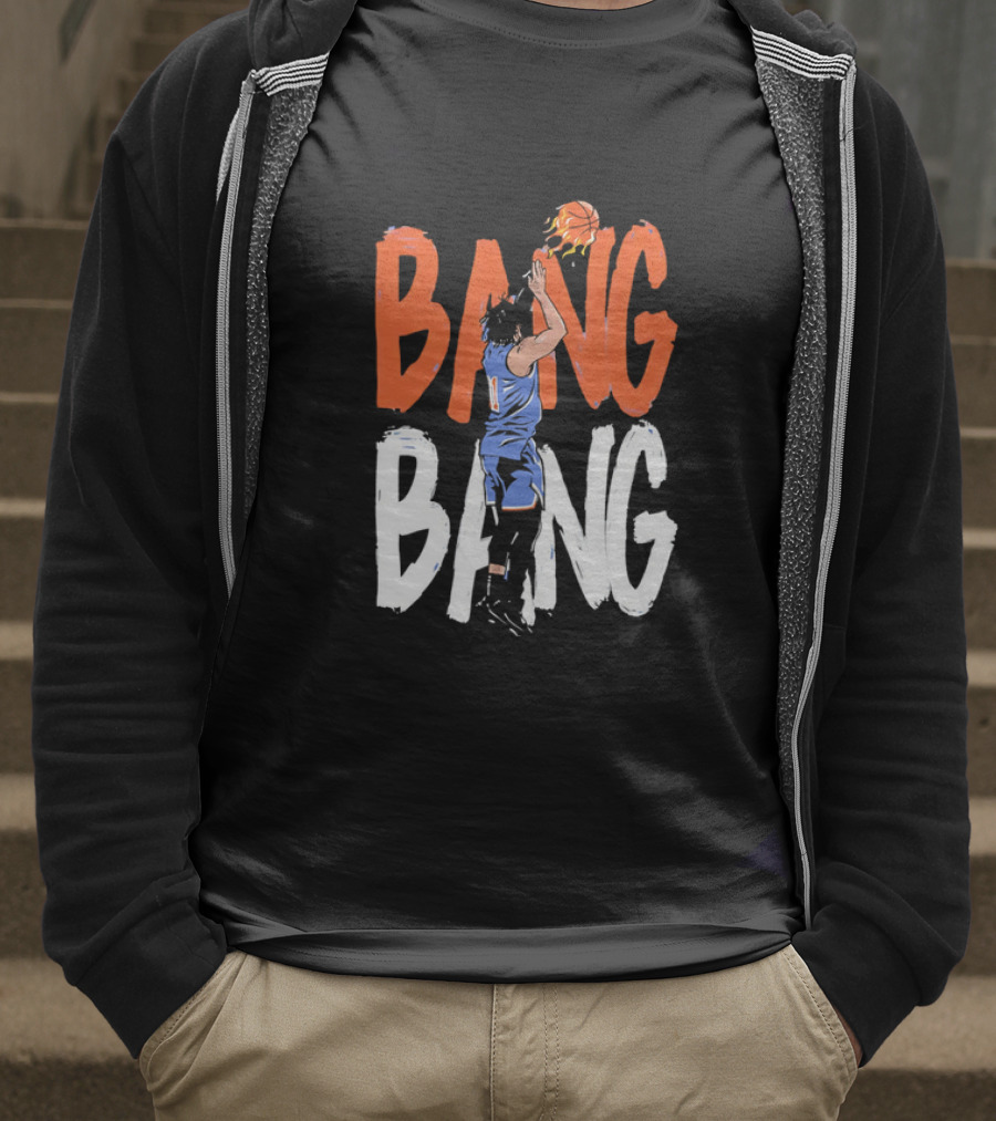 Jalen Brunson New York Knicks Bang Bang Basketball Player In Action T-Shirt
