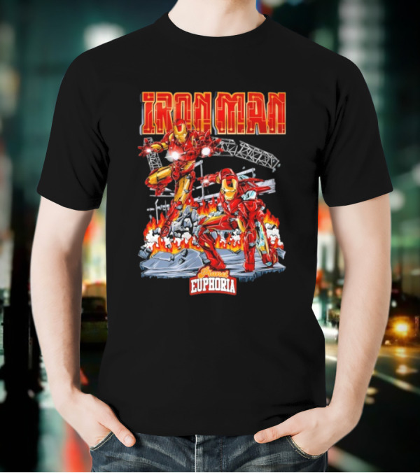Iron Man Planet Euphoria Fiery Battle Scene T-Shirt