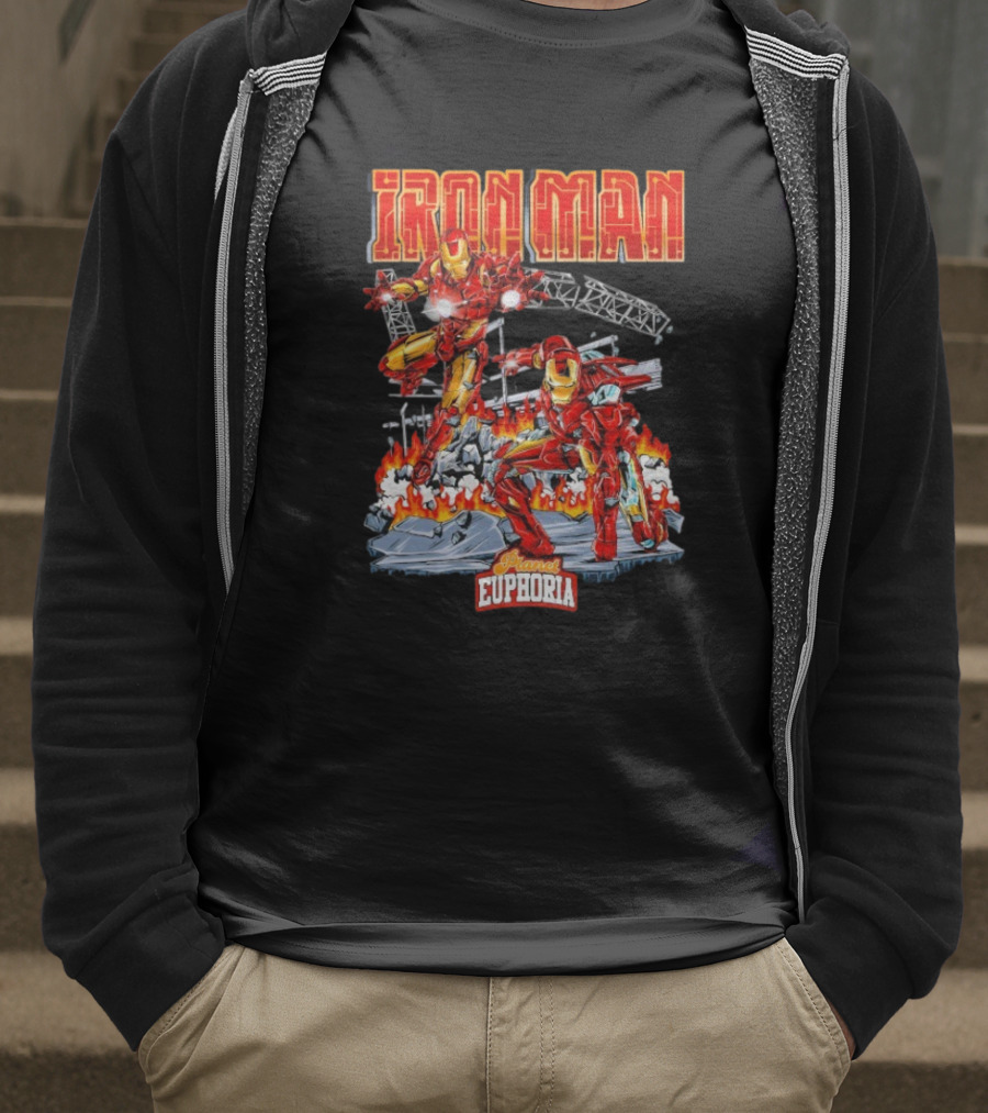Iron Man Planet Euphoria Fiery Battle Scene T-Shirt