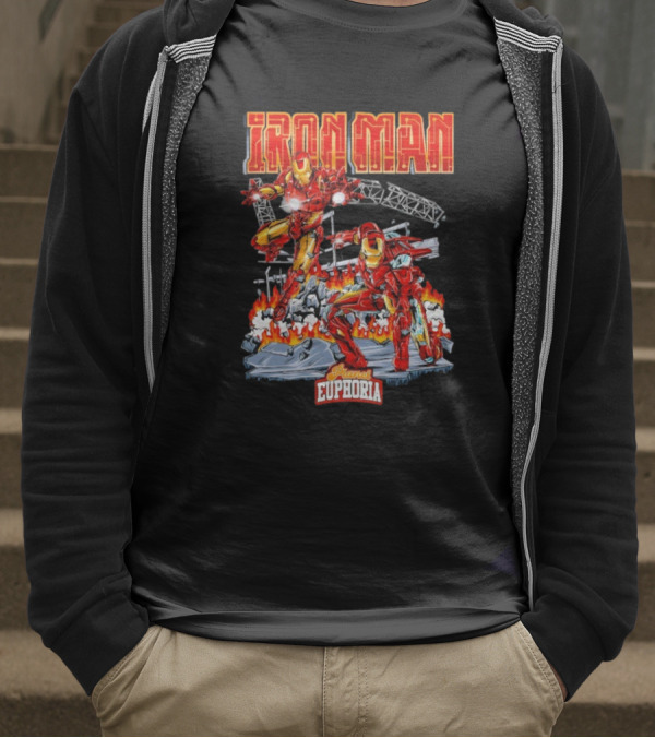 Iron Man Planet Euphoria Fiery Battle Scene T-Shirt