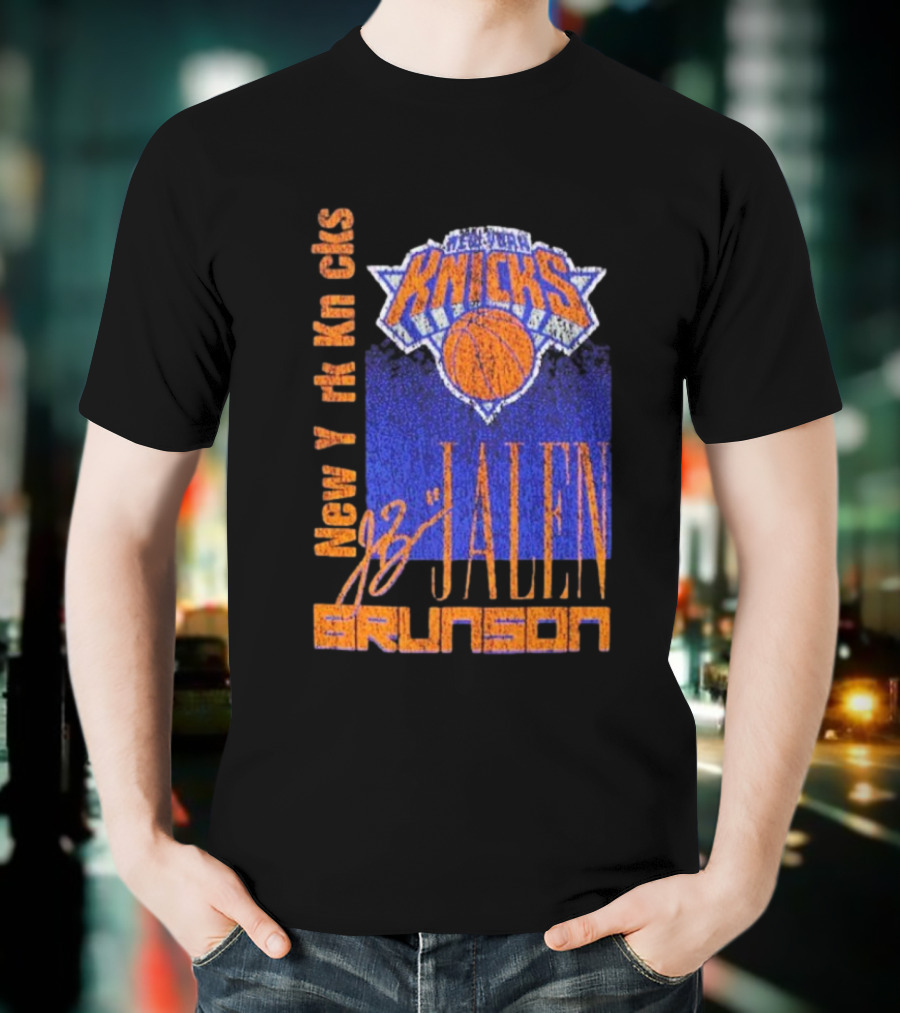New York Knicks Jalen Brunson NBA Player Signature T-Shirt
