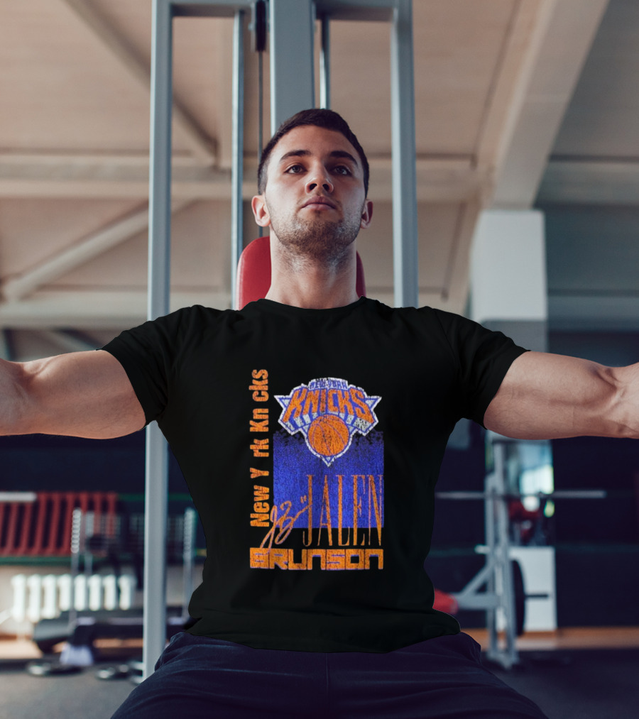 New York Knicks Jalen Brunson NBA Player Signature T-Shirt