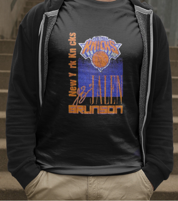 New York Knicks Jalen Brunson NBA Player Signature T-Shirt