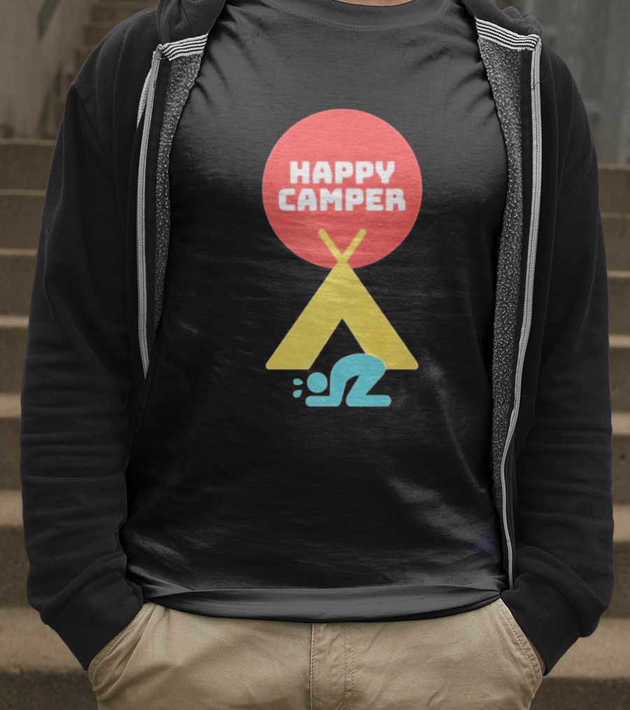 Jim Gaffigan Happy Camper Tent Emoji T-Shirt