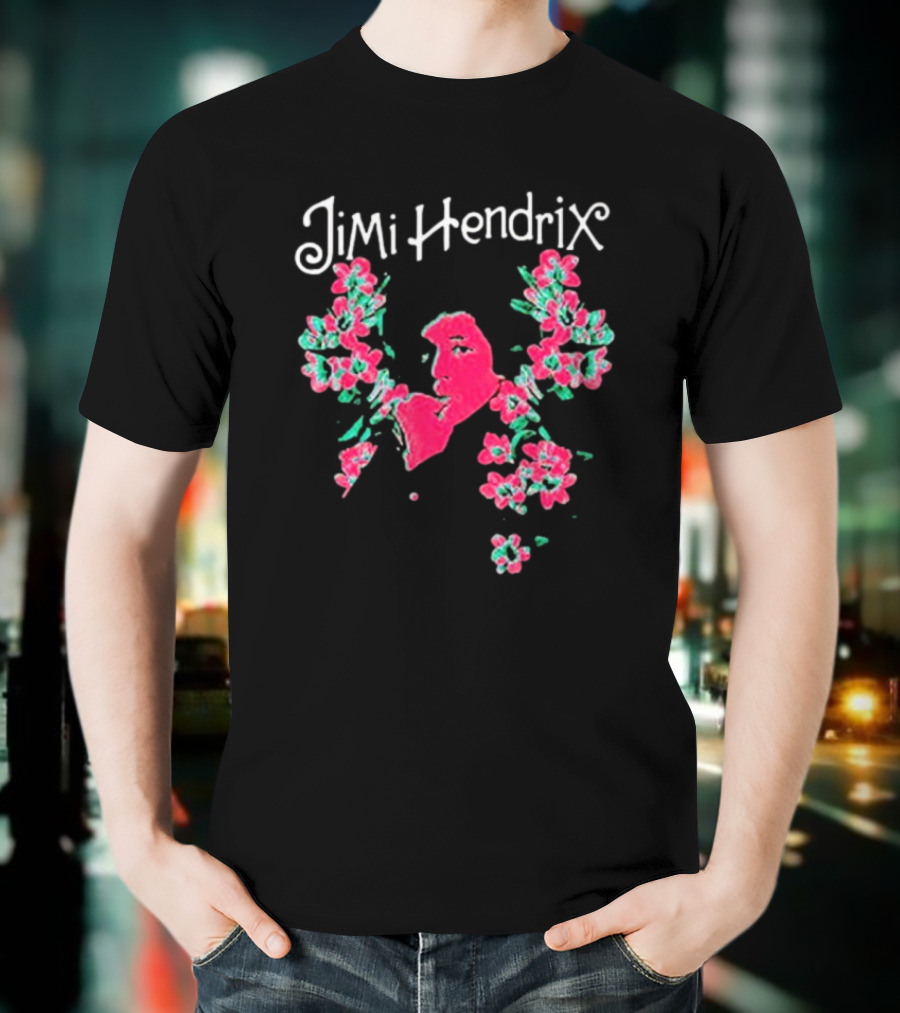 Jimi Hendrix Pink Floral I Am Experienced T-Shirt