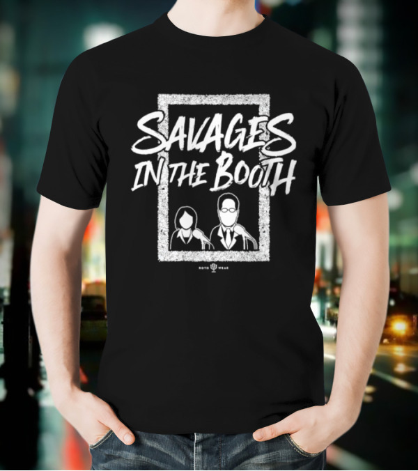 John Sterling Suzyn Waldman Savages In The Booth Vintage Radio Theme T-Shirt